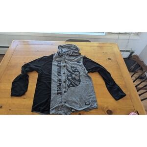 Vintage‎ BKC California Republic Heather Gray Button Up Hoodie Men's Large